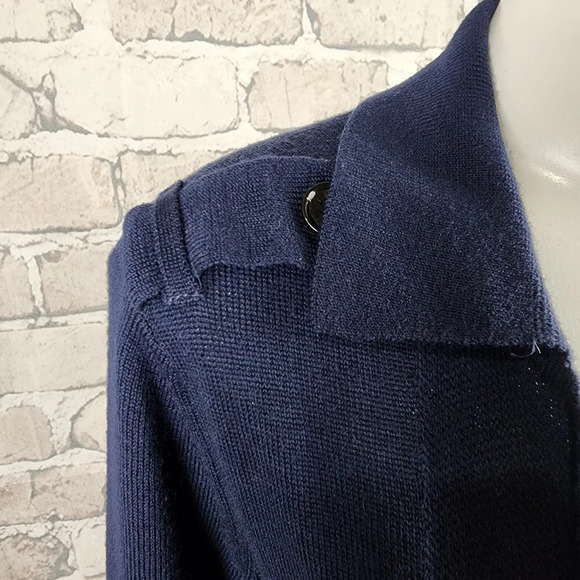 Banana Republic Merino Wool Belted Cardigan  Navy Blue Size XS Classic Luxury - Picture 5 of 13